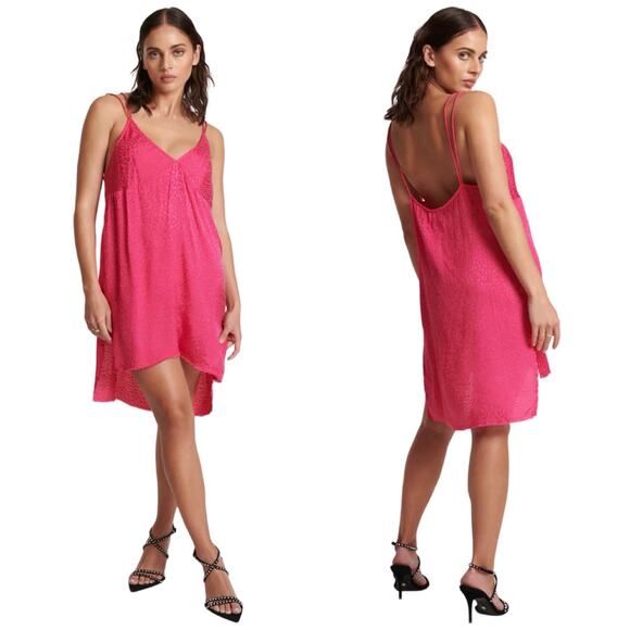 Nation LTD Penelope V Back Slip Dress in Pink SZ M $179 - Picture 2 of 11